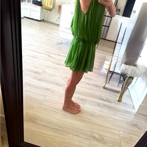 ZARA Vibrant Green Sleeveless Dress Medium
